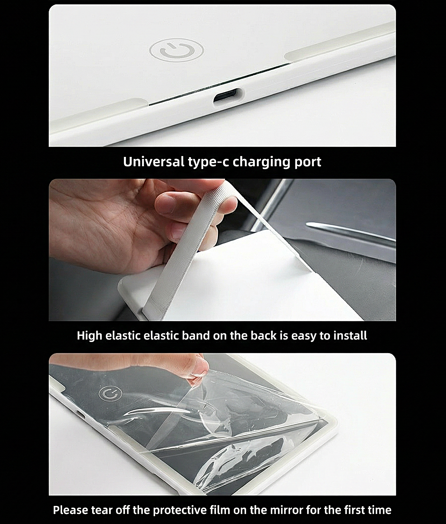 Car Sun Visor LED Makeup Mirror with Dimming